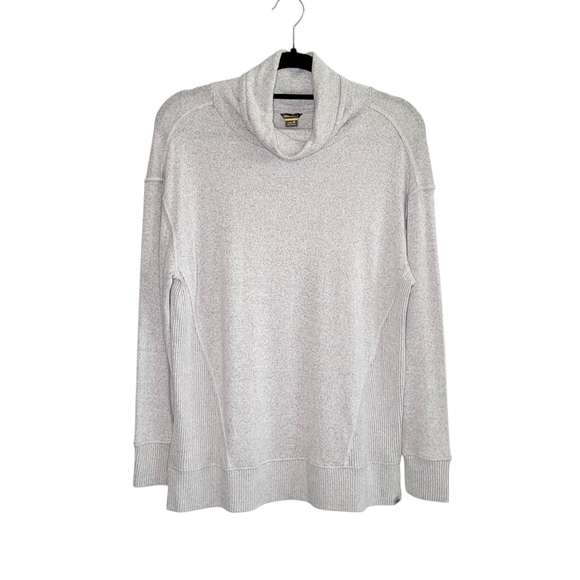 Eddie Bauer Women's Lightweight Gray Turtleneck Sweater Size M Ribbed Detailing - Picture 1 of 7